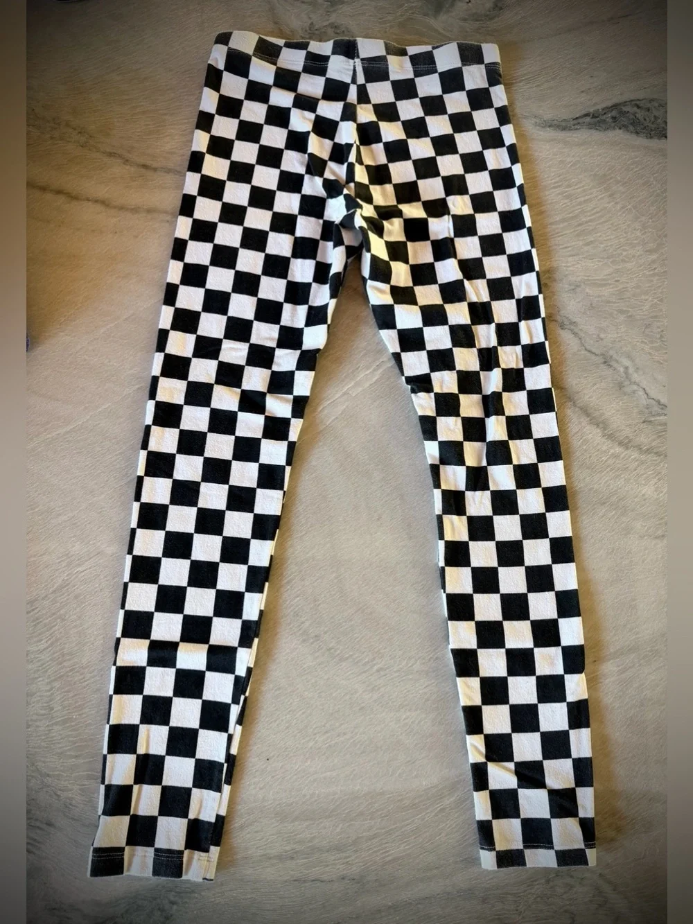 WONDER NATION | L 10/12 | Black White Checkered Cotton Leggings + Skirt Lot